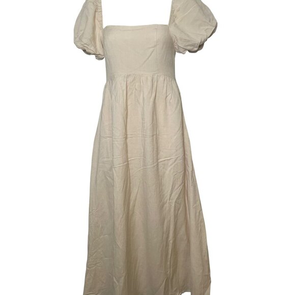 O.P.T. Zeoli Puff Sleeve Smocked Back Midi Dress XS NWT - Picture 2 of 8
